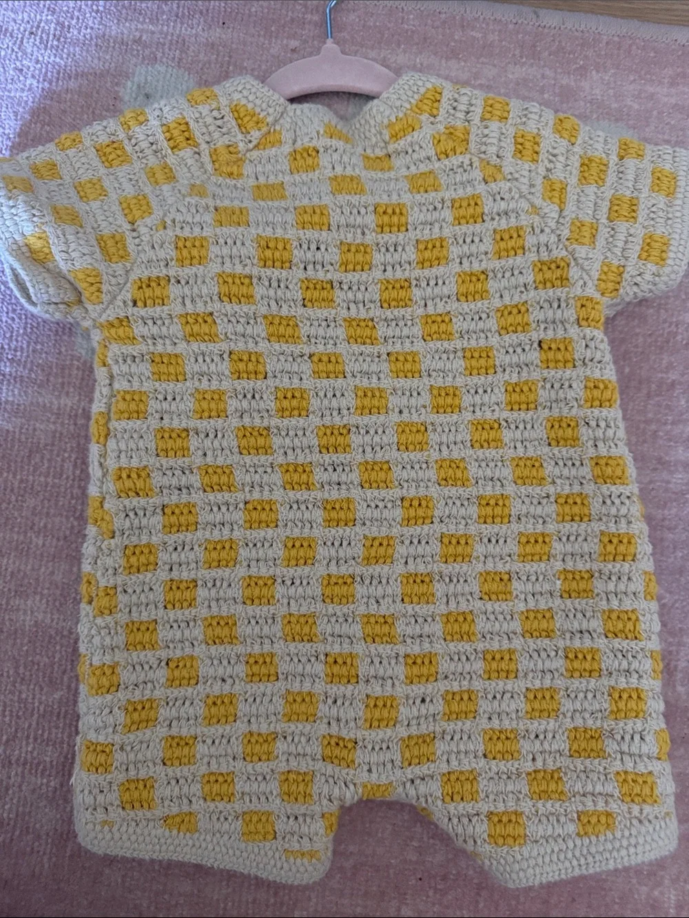 Zara Cream & Yellow Crocheted Baby Romper